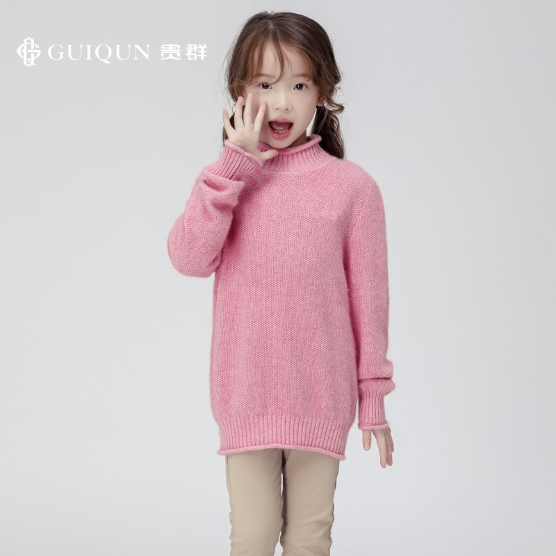 秋冬女童打底图片保暖羊绒衫纯色款式