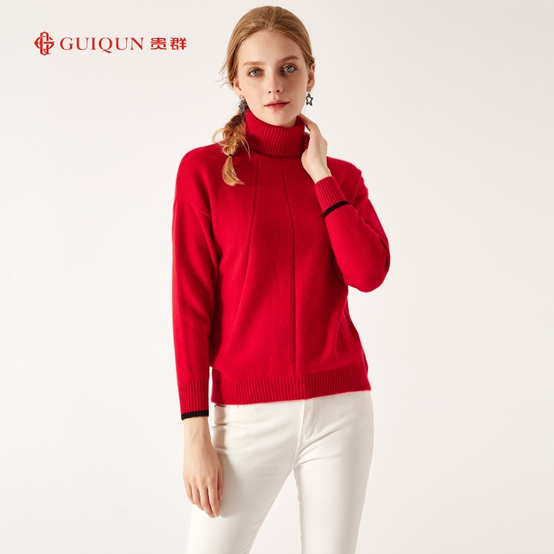 羊绒衫女式新款打底红色图片GQ2652